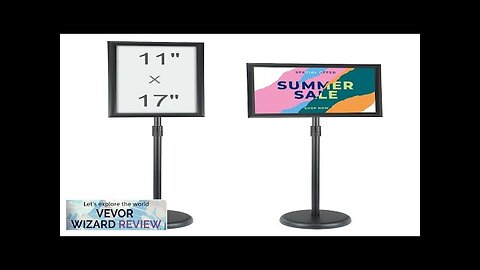 VEVOR Pedestal Sign Holder 11 x 17 Inch Vertical and Horizontal Adjustable Review