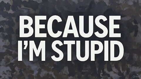 Because I'm Stupid...