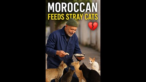 Moroccan Man Feeds Stray Cats Daily 🐾💙