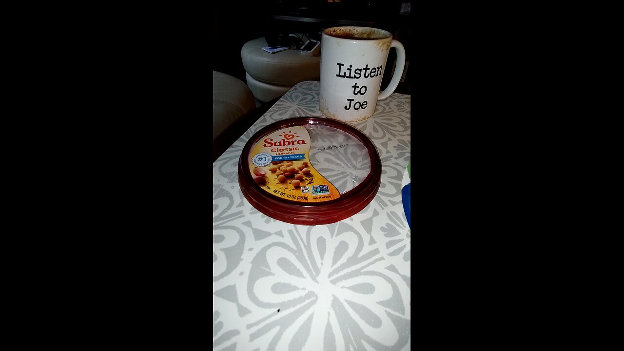 Eating Sabra Classic Hummus, Dbn, MI, 10/19/25