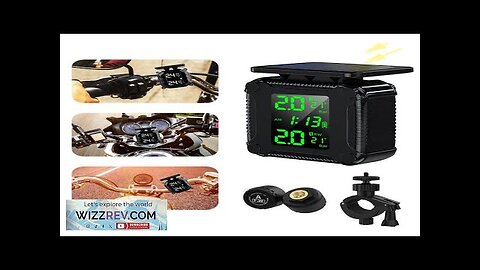 Motorcycle Solar Charge Tyre Temperature Alarm Sensor Tire Pressure Monitoring System Review