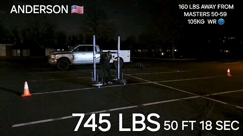 745 LBS 50 FT IN 18 SECONDS! STRONGMAN RUSSELL ANDERSON AGE 55. MAKE AMERICA STRONG AGAIN!