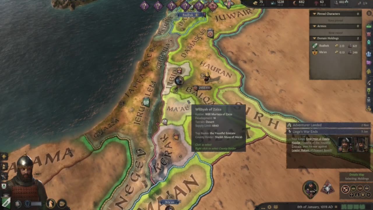 The Sheikh of Druze EP 3 (Crusader Kings III) Advanced Difficulty Character.