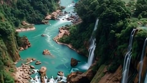 A breathtaking panoramic landscape of towering,