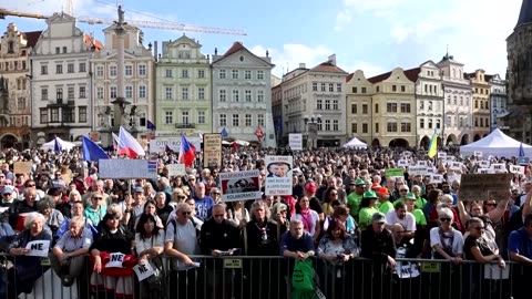 Protest in Prague as conservative Babis leads ahead of election 