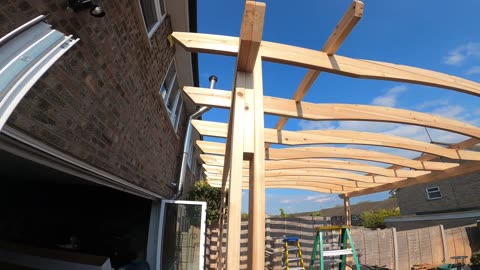 DIY installation of wooden Pergola