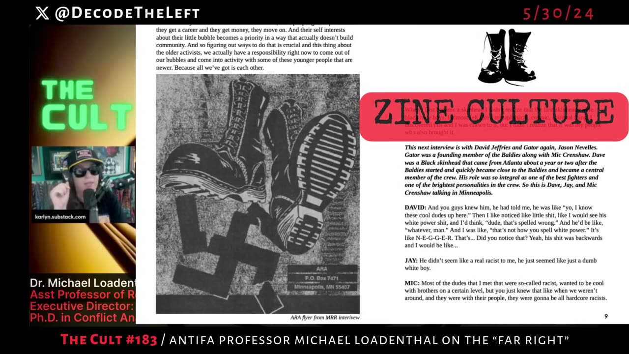 Dr. Michael Loadenthal (anarchist professor declaring he was in Antifa) started organizing...