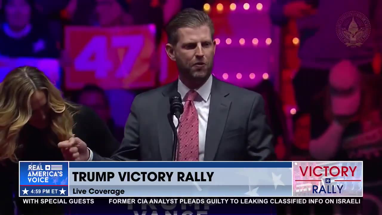 ERIC TRUMP ADDRESSES THE WASHINGTON D.C. CROWD