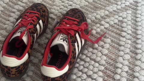 Adidas Samba Preloved Red Leopard - Link in bio to get ‘em 🐆