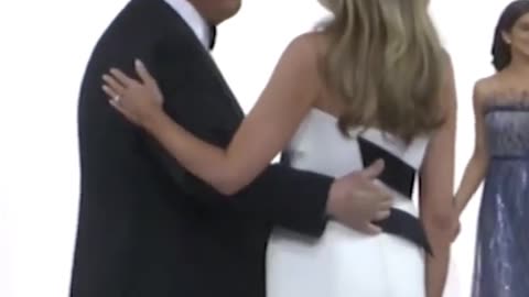 WATCH: President Donald Trump and first lady Melania Trump dance.