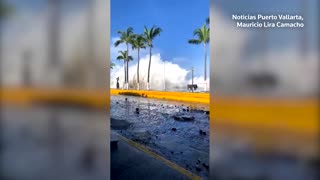 Waves batter Mexico's Pacific coast as Hurricane Priscilla passes
