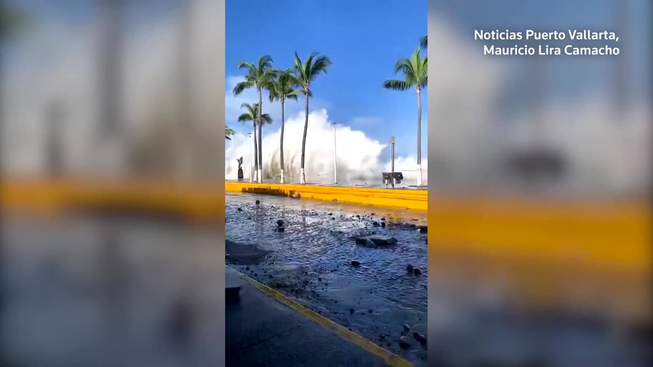 Waves batter Mexico's Pacific coast as Hurricane Priscilla passes