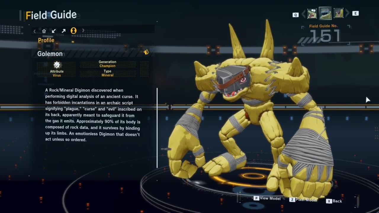 golemon update dlc (2) all digivolution/de-digivolution/profile Digimon Story Time Stranger