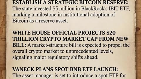 Texas leads the charge:White House buzz:VanEck's big move:Tether tops the charts: