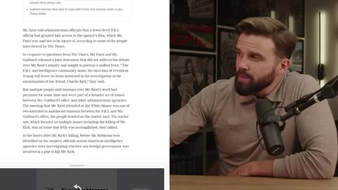 LIVE: FBI BLOCKS CHARLIE KIRK FOREIGN INTEL PROBE BY TULSI GABBARD