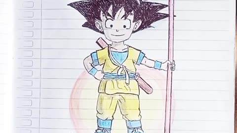 Drawing goku the agile and brave child