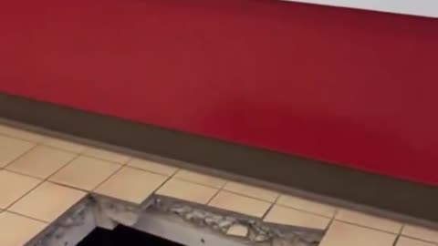 (AI) Huge Woman Falls Through Floor While Ordering at Fast Food Restaurant