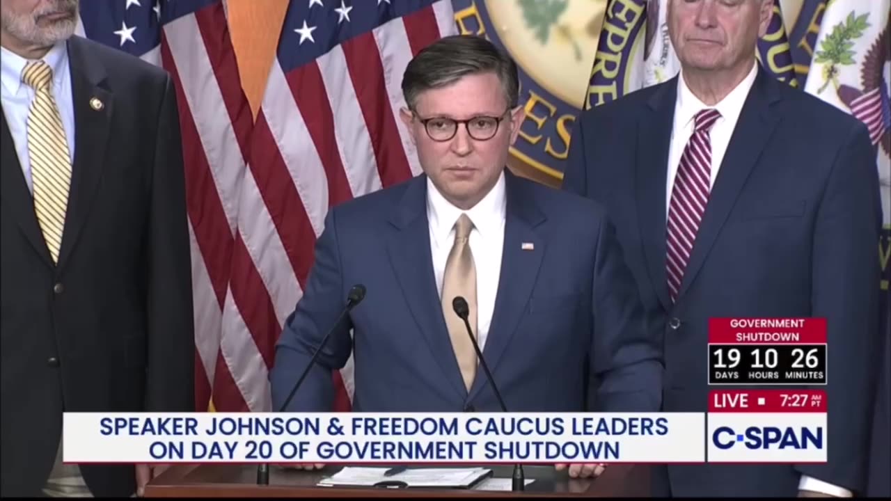 Mike Johnson defends Trump for 'using satire' with video of him pooping on America