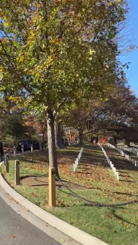 21-gun salute greets President Trump upon his arrival to Arlington.