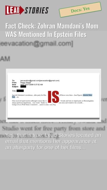 Fact Check: Zohran Mamdani's Mom WAS Mentioned In Epstein Files