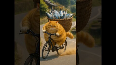 Ai animated orange fat cat funny video #pets #funny #wildlife