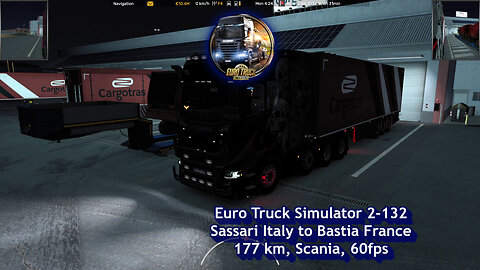 Euro Truck Simulator 2-132, Sassari Italy to Bastia France, 177 km, Scania, 60fps