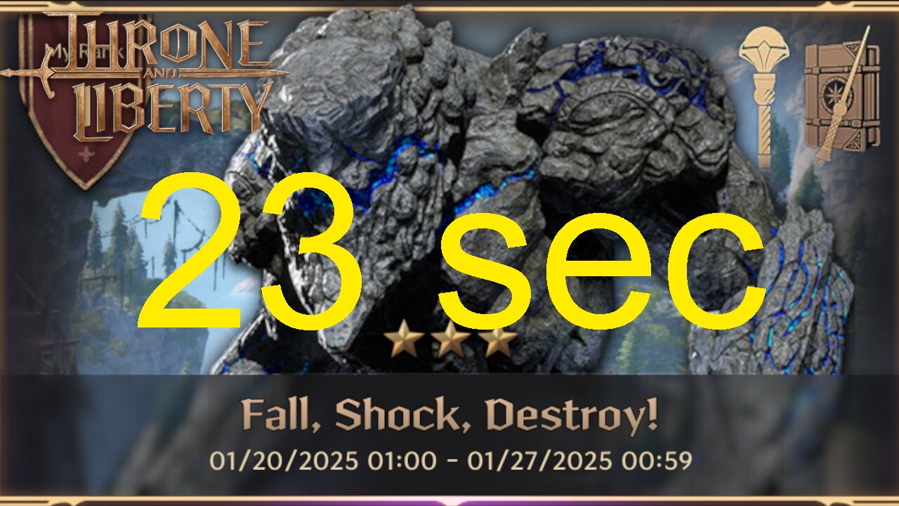 Fall Shock Destroy 23 sec (Wand + Staff) - Throne and Liberty