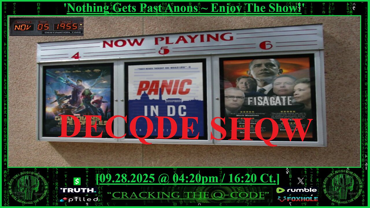"CRACKING THE Q-CODE" ~ 'Nothing Gets Past Anons ~ Enjoy The Show'