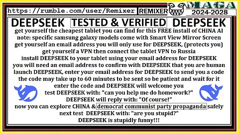 DEEPSEEK TESTED & VERIFIED