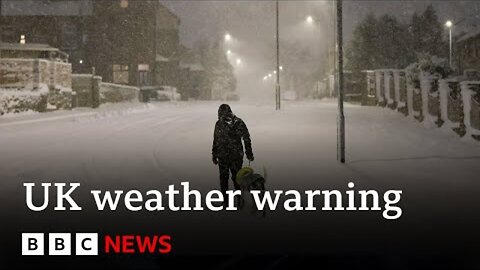 Heavy snow causes travel disruption across UK as weather warnings remain in place | BBC News