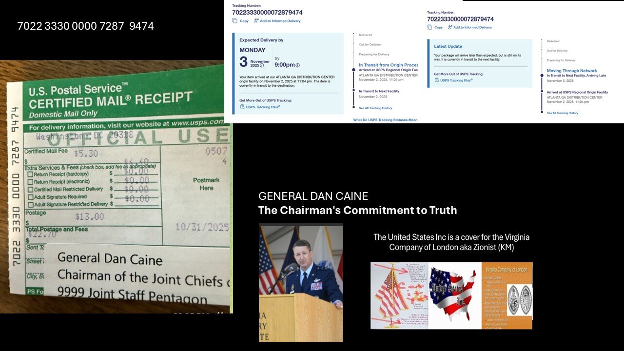 GENERAL DAN CAINE TELL THE PEOPLE OUR STATUS OF YOUR DEFAULT CLAIMS AS PER ROMAN LAW, U MUST SETTLE