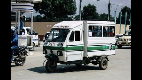 Kathmandu Nepal August 26, 2018 View of Kathmandu tuk tuk in the street at Thamel distric