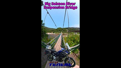 Yamaha Super Tenere | BIG SALMON SUSPENSION BRIDGE #shorts #adventure #yamaha