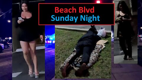 Beach Blvd Sunday, Night Still Some Activity, Orange County