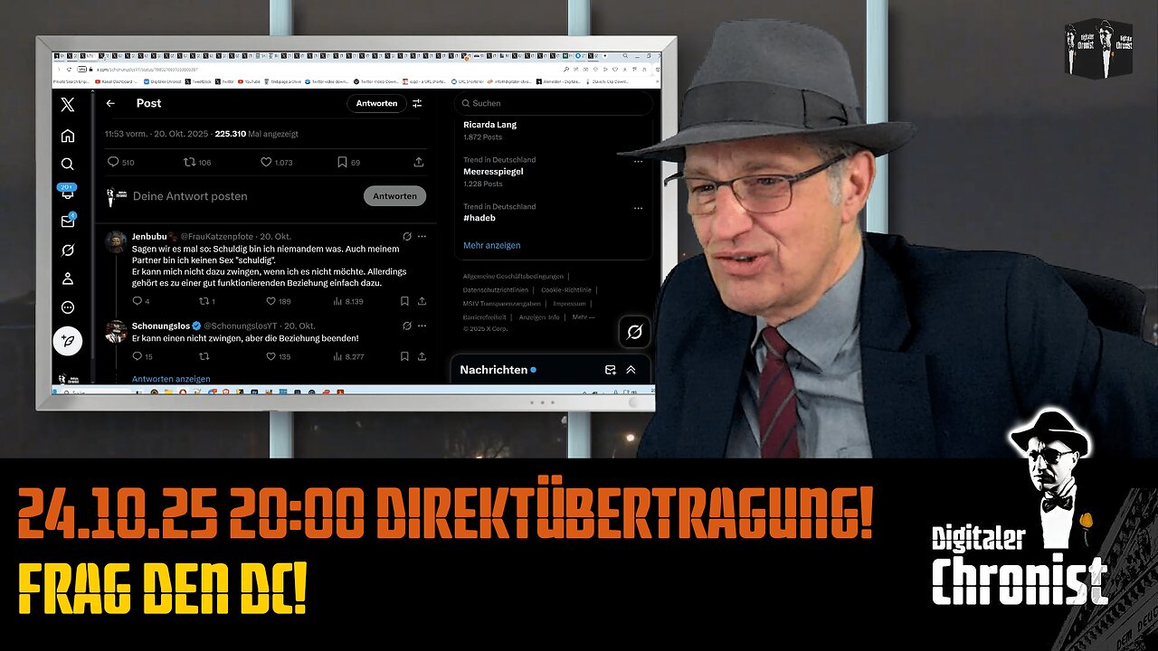 Aufzeichnung vom 24.10.25 Direktübertragung! Frag den DC!