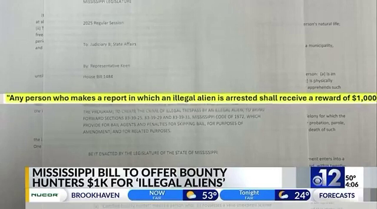 Mississippi Bill would pay $1k to Bounty Hunters for each Successful Deportation of an Illegal Alien
