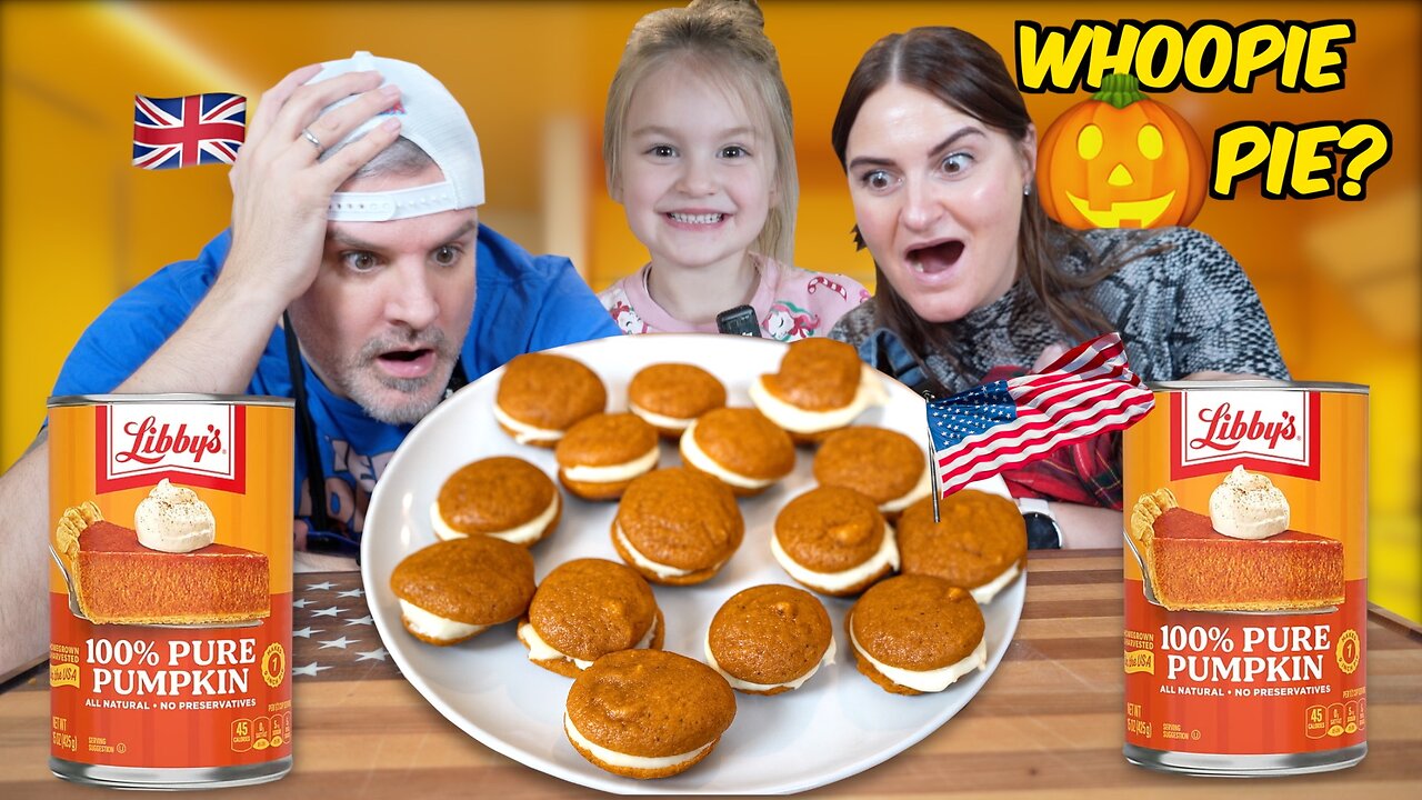 Brits Try Mini Pumpkin Whoopie Pies for the first time! (We Was Not Ready!)