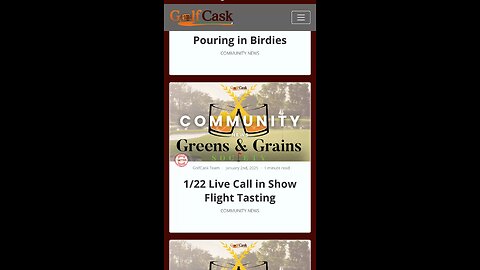 Live Tasting at 8 pm for GolfCask members