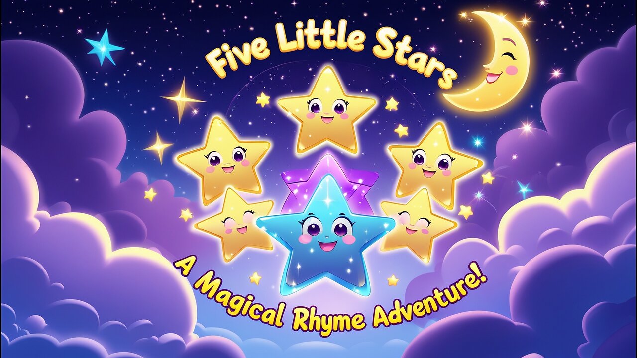 Five Little Stars | A Twinkling Journey for Kids