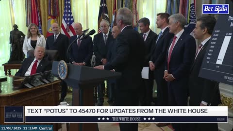 President Donald Trump makes an announcement from the Oval Office ~ November 6 2025