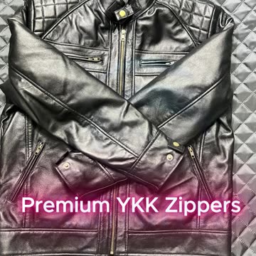 Quilted Detail Black Leather Jacket