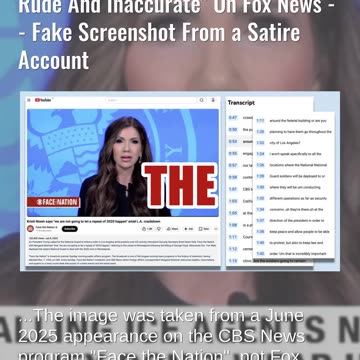 Fact Check: Kristi Noem Did NOT Say, "Calling ICE Agents Nazis Is Rude And Inaccurate" On Fox News