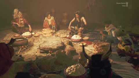 Monster Hunter Wilds - Eating dinner scene