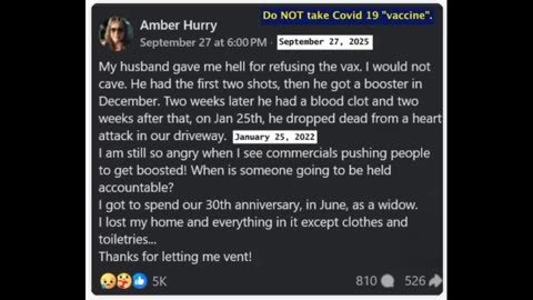 my husband gave me hell for not getting the vaxx - 3 weeks later he dropped dead