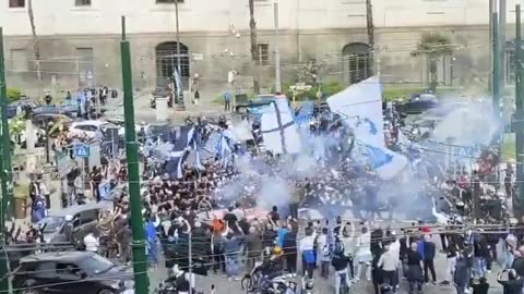 Napoli Curva B celebrating the 3rd Scudetto in the history