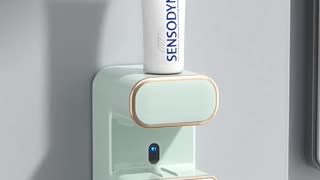 Toothbrush Holder Wall Mounted UV Ultraviolet Automatic Toothpaste Dispenser