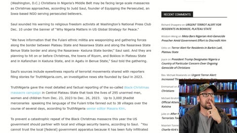 Very Real Warning About Coming Massacre of Christians on Christmas in Nigeria