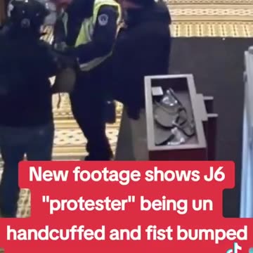 🚨New footage shows J6 "protester" being released and first bumped by Capitol security ......SETUP?