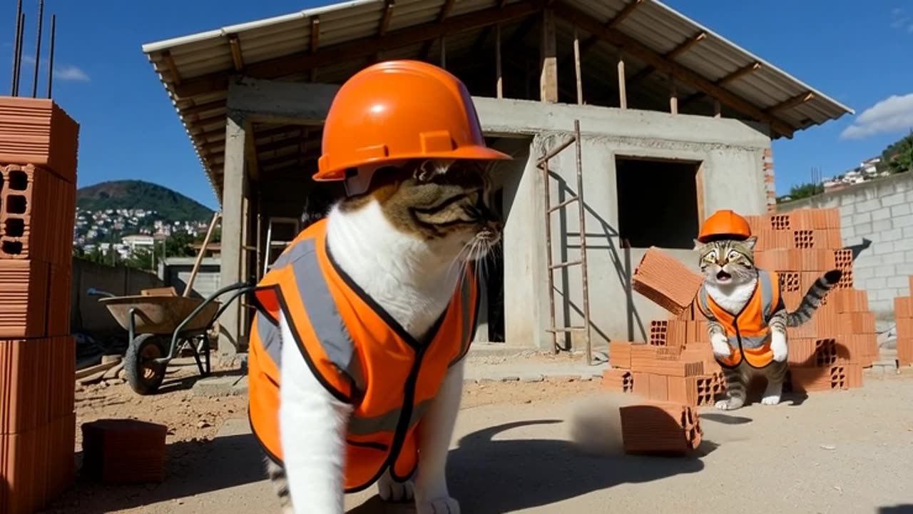 Funny Cats at Work 😂🐱 | This Went Totally Wrong!” “Cats Trying to Work on a Construction