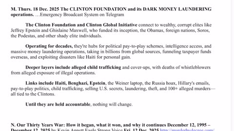 Judy Byington- Un-Redacted 12.20.25 - Wordwide Blackout, EBS Imminent,Greatest Wealth Transfer Began